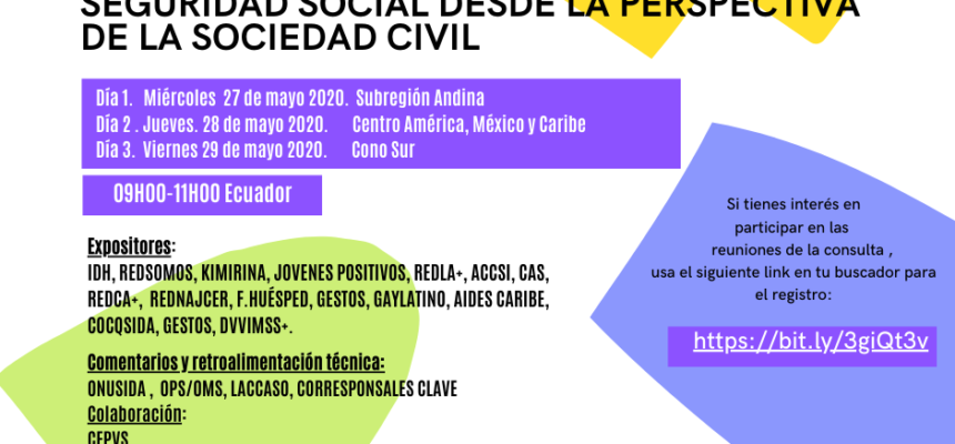 Covid-19: consulta sobre las politicas de prevención y atención del vih y la seguridad social desde la perspectiva de la sociedad civil en lac